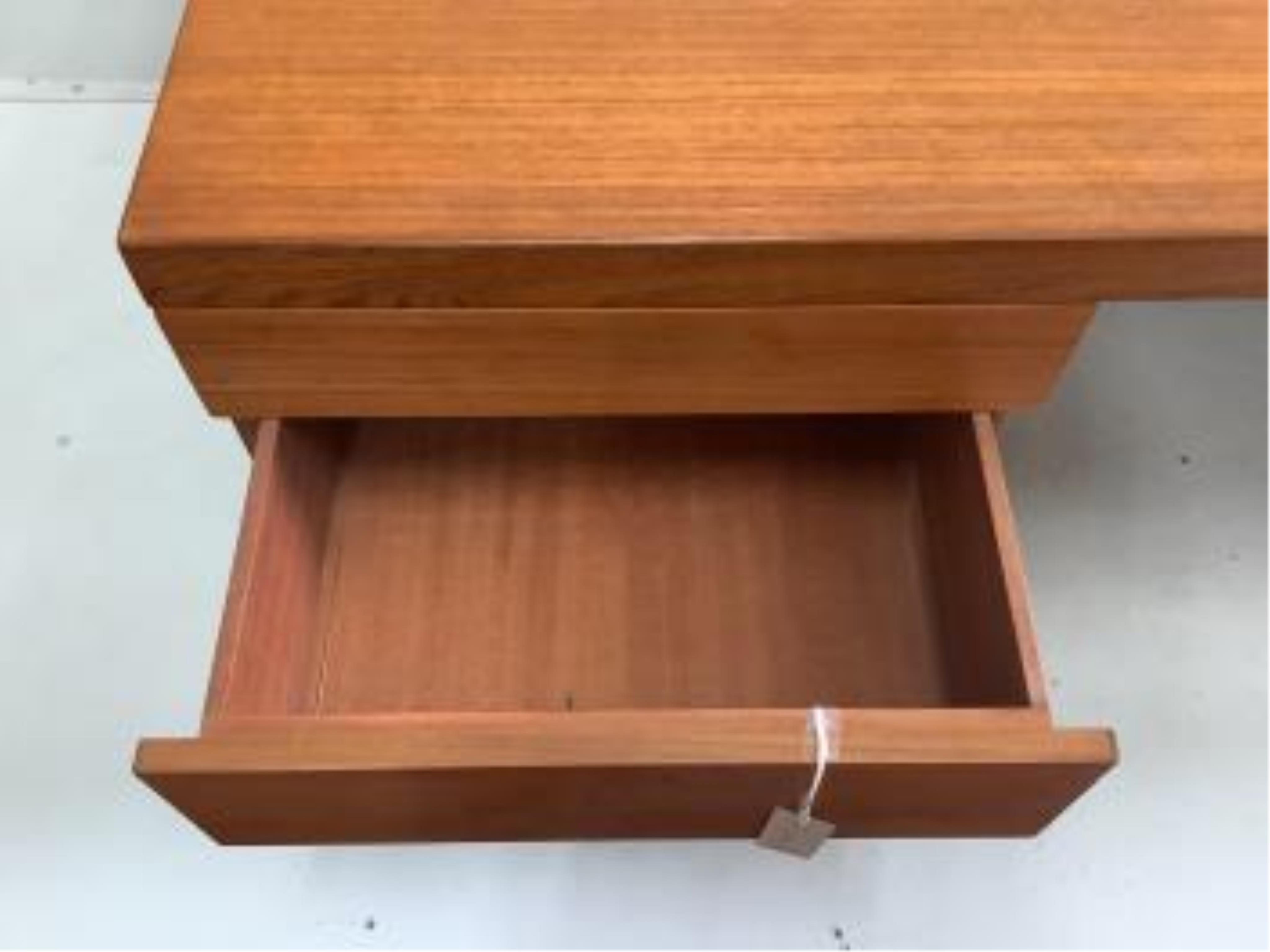 Alfred Cox, a mid century teak kneehole desk, width 183cm, depth 92cm, height 71cm. Condition - good